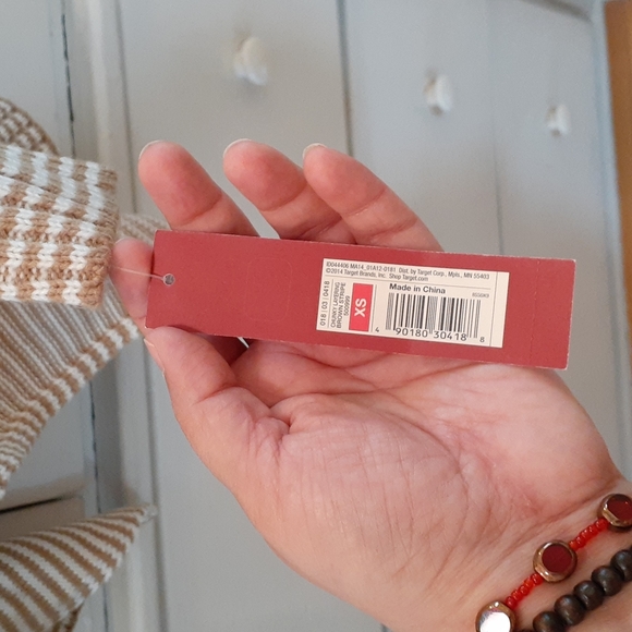 Merona Chunky Layering Tan/White striped Cardigan NWT - #802CP7 - Picture 7 of 9